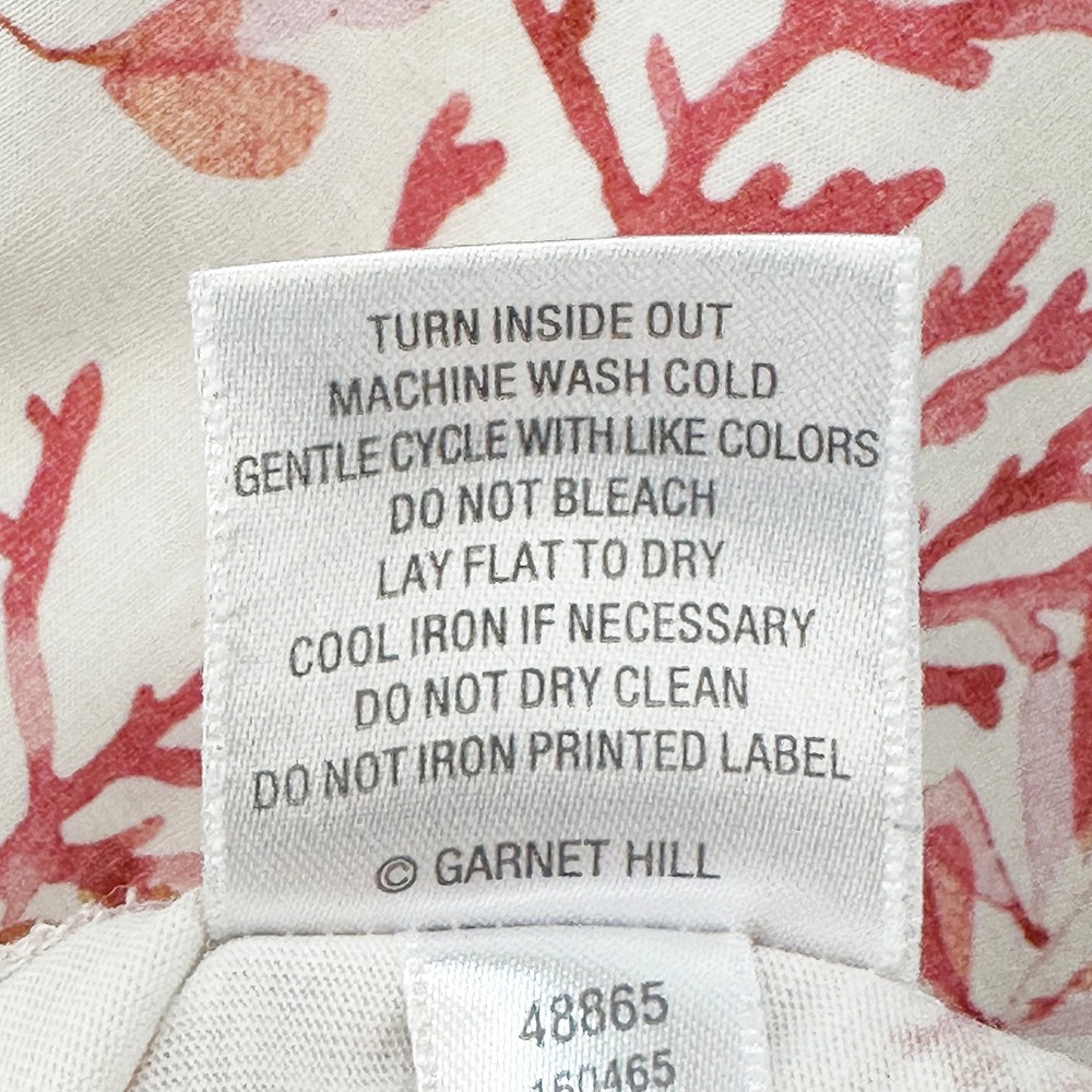 GARNET HILL Cotton Tencel Floral Twist Front Sundress • Medium • white pink boho - Picture 8 of 9